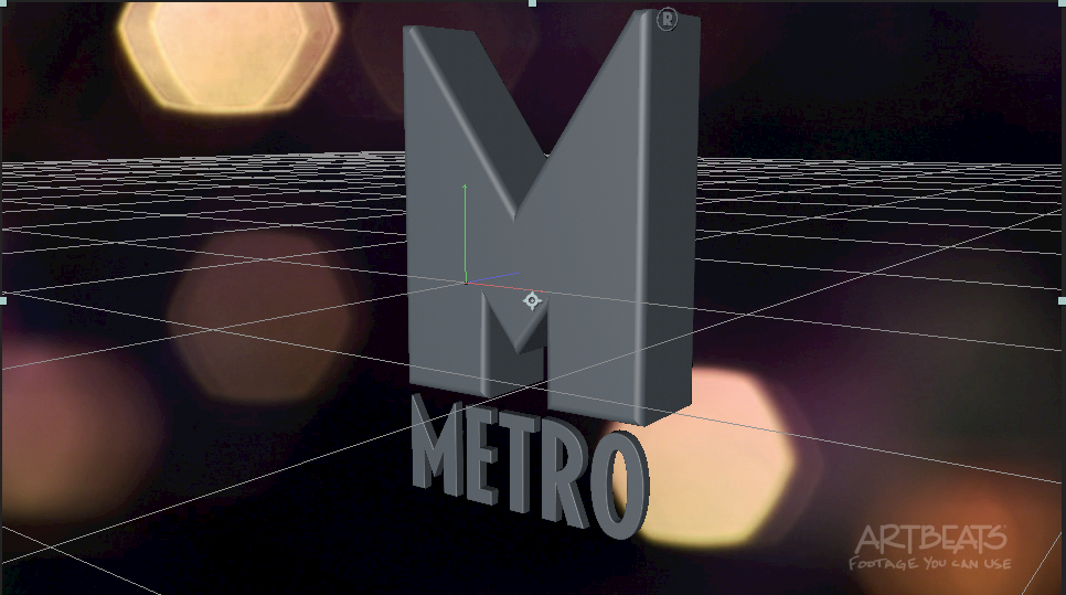 Extruded M in After Effects