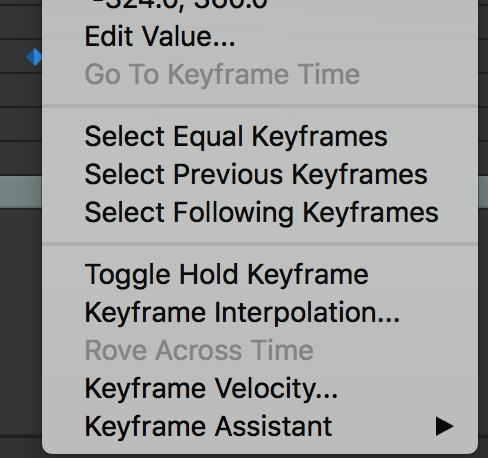 keyframe Menu