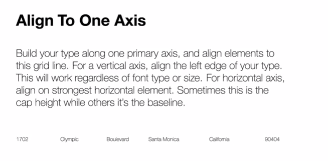 Align to one axis horizontal
